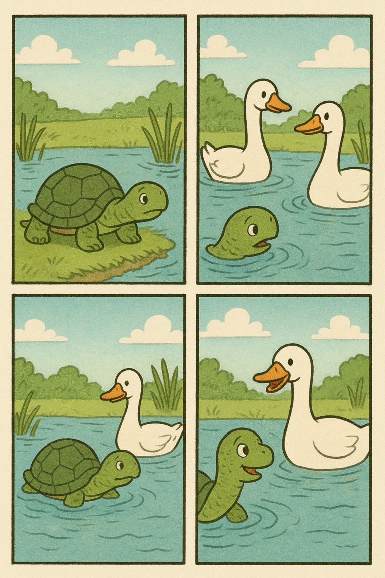 tortoise and geese