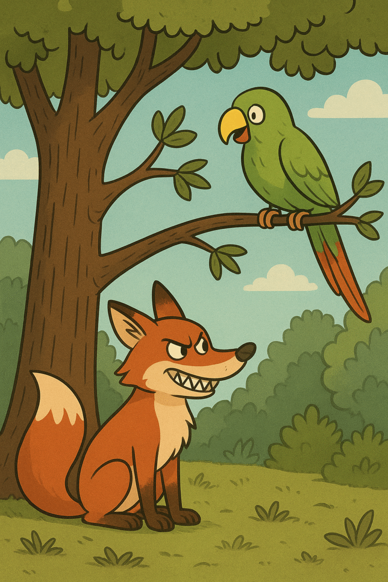parrot and fox